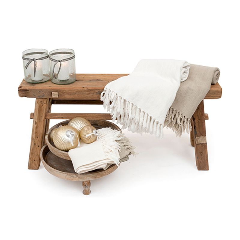 Throw/blankett Lin natural white