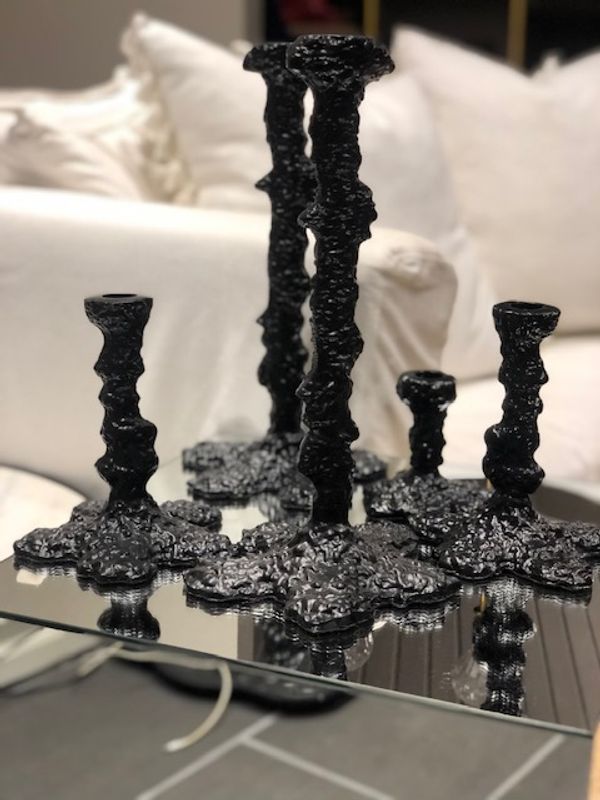 Art Candelholder Matt Black Small