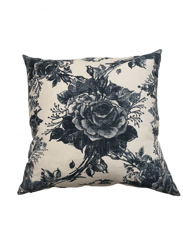 Cushion Cover Rose Foggy Blue