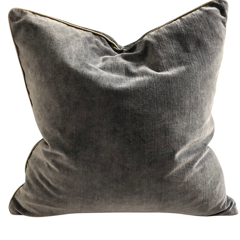 cushion cover matt velvet grey