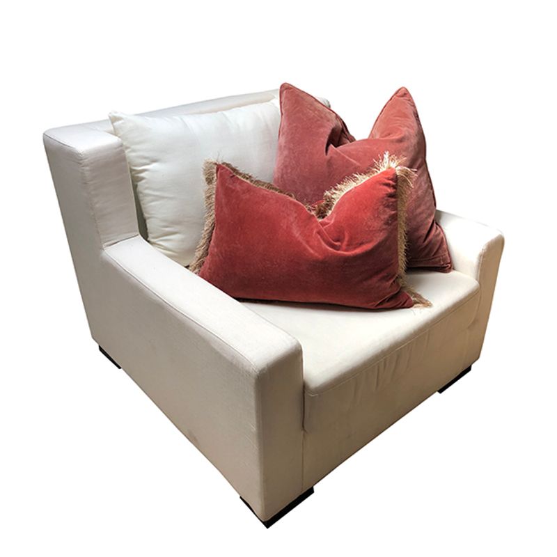 cushion cover Velvet slub Nude terracotta