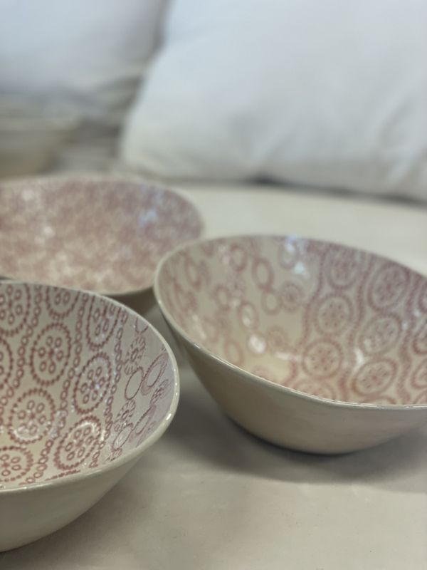 Soup Bowl Mixe Pattern Pink