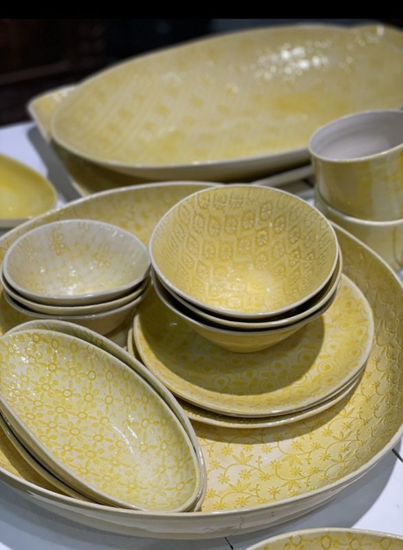 Side Plate Standard  Mixed Pattern Yellow