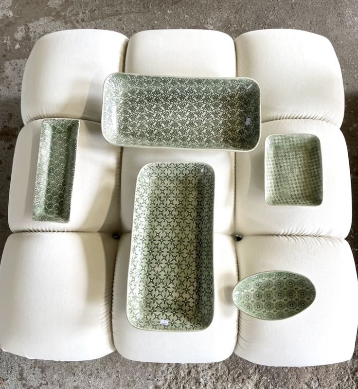 Ramekin Round Mixed Pattern Dark Green 